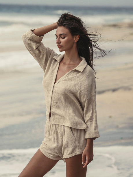 Echo Mini Shirt - Oatmeal - Sumiye Co