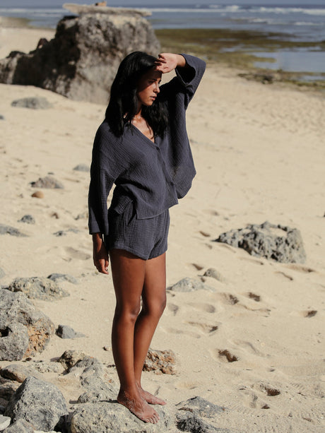 Echo Mini Shirt - Navy - Sumiye Co