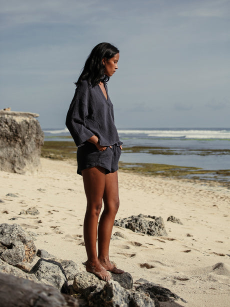 Echo Mini Shirt - Navy - Sumiye Co