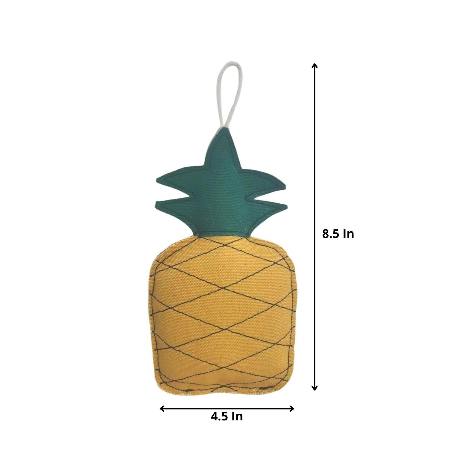 Sustainable Pineapple-Shaped Canvas & Jute Chew Toy for Dogs-3