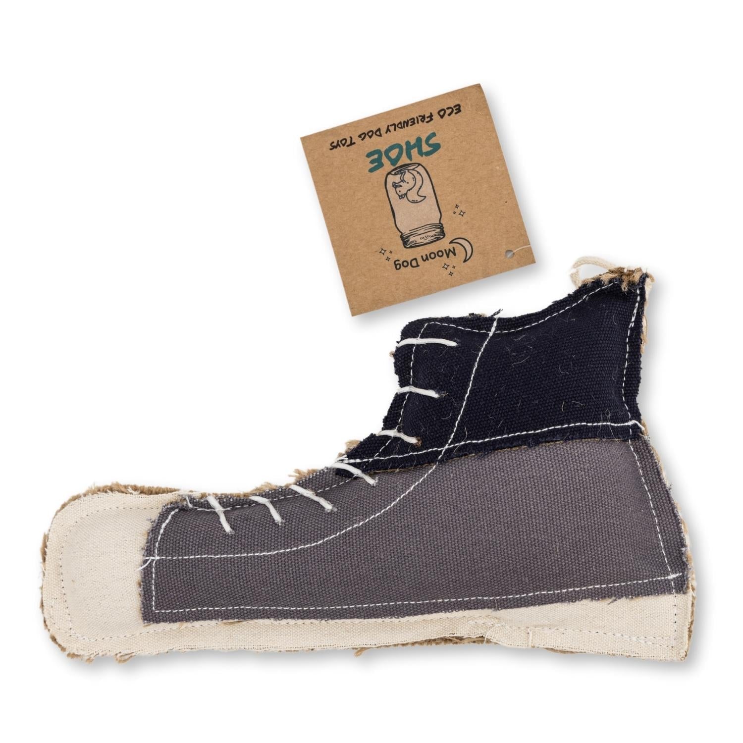 Sustainable Shoe-Shaped Canvas & Jute Chew Toy for Dogs-1