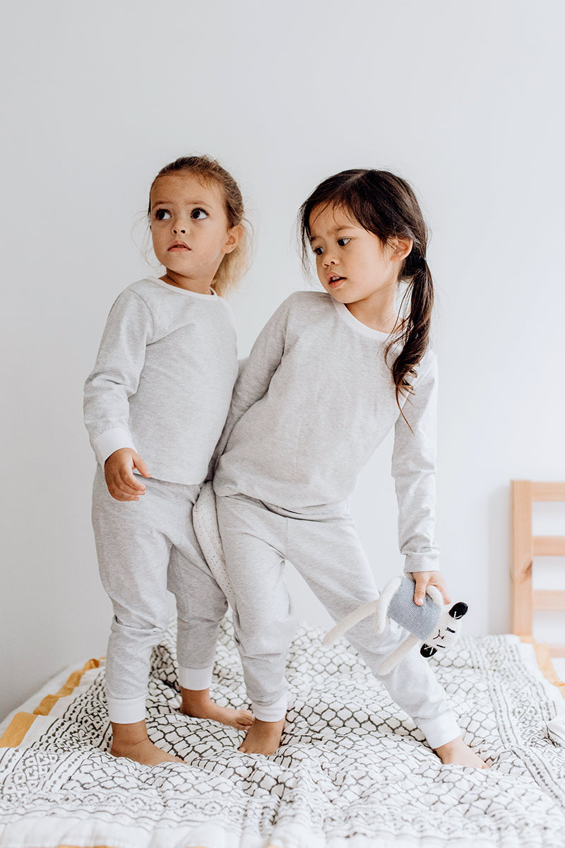 Toddler & Big Kid Cotton Knit PJ Set (Erawan Grey)-1