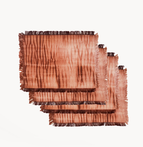 Tie Dye Cotton Placemat - Brown (Set of 4) - Sumiye Co