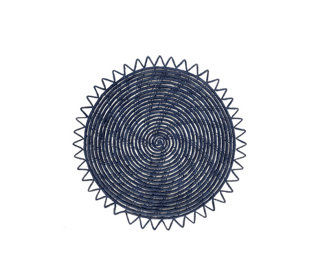Surya Woven Palm Fiber Placemat - Indigo Blue (Set of 2) - Sumiye Co