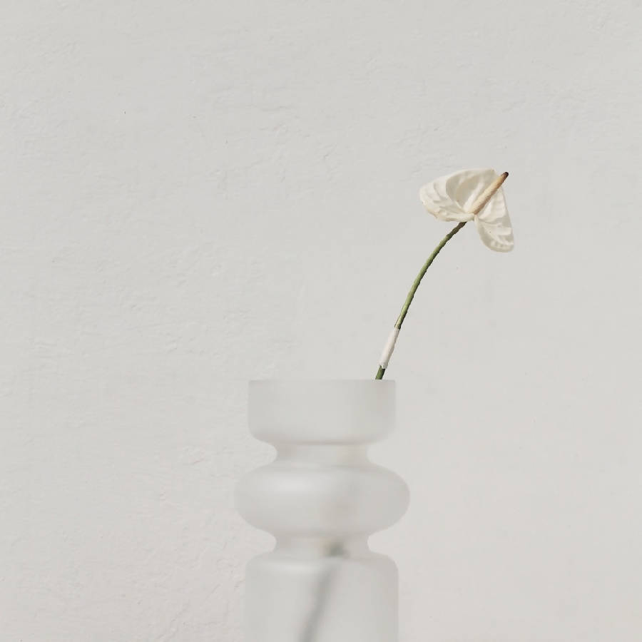 Osmos Studio Iris Glass Vase - Frosted White