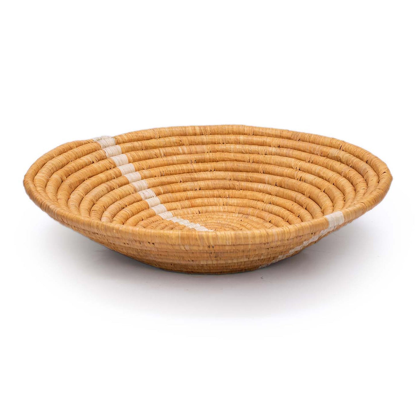 12" Neutral Woven Bowl - Striped Tan | Home Decor