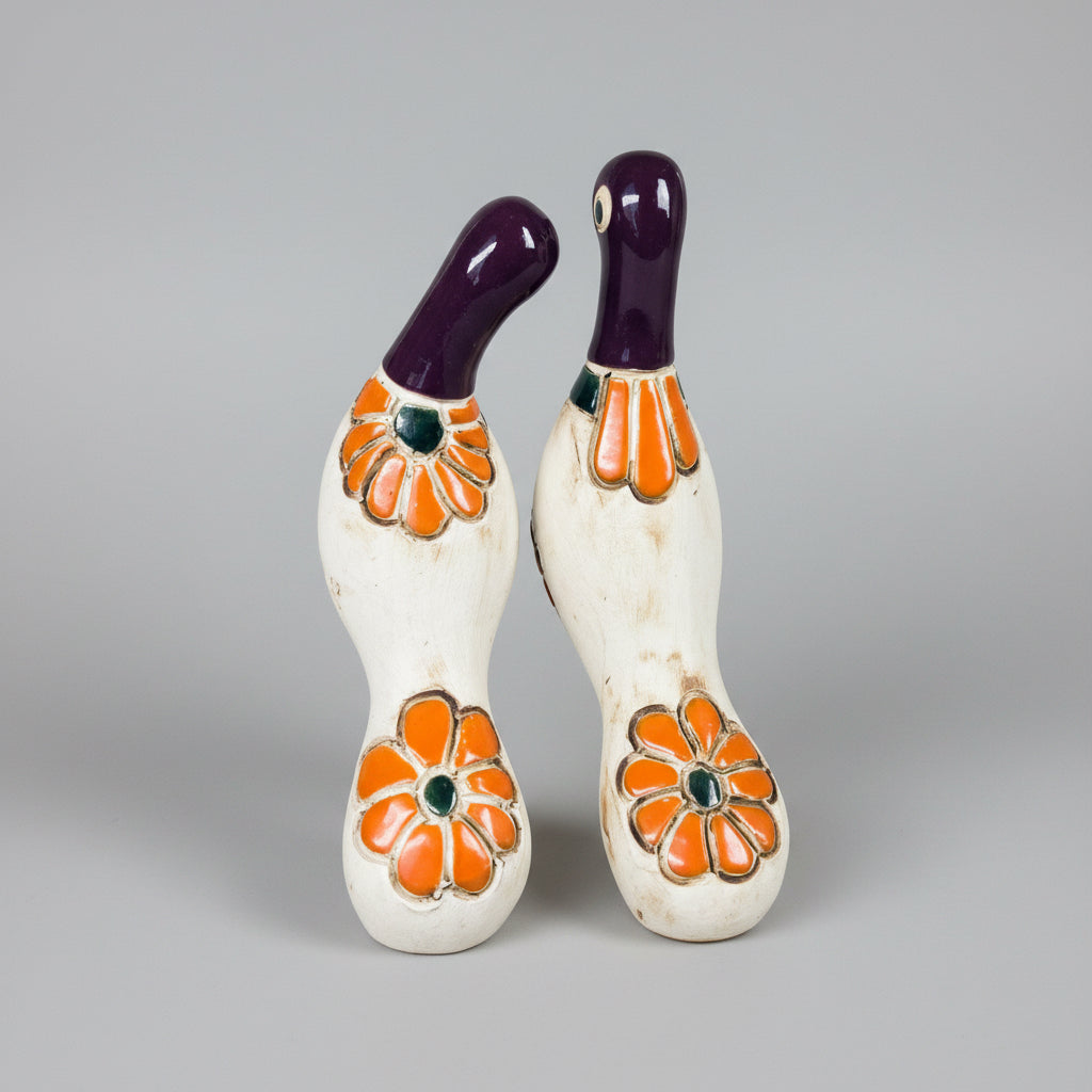 Ceramic Birds Set – Handmade Folk Art Sculpture from Colombia
