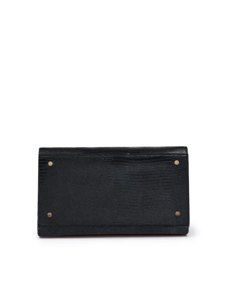 The Large Luncher  - Black Lizard | Designer Lunch Bags & Totes - Sumiye Co