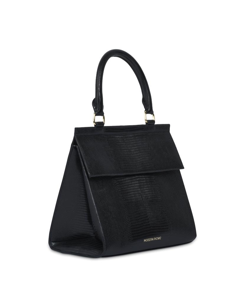 The Luncher - Black Lizard | Designer Lunch Bags & Totes - Sumiye Co