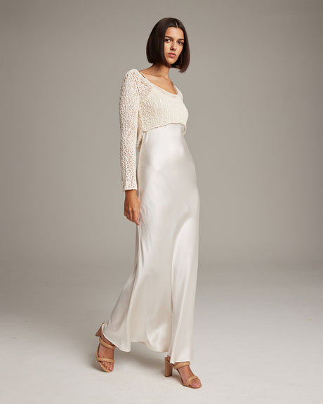 Flammé Loose Knit Cropped Sweater - Sumiye Co