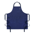 Blue apron with multiple pockets on a white background