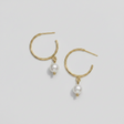 Earrings | Freshwater Pearl Hoop - Sumiye Co