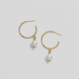 Earrings | Freshwater Pearl Hoop - Sumiye Co
