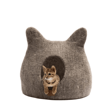 Whimsical Cat Ear Cave Bed - Earth Brown - Sumiye Co