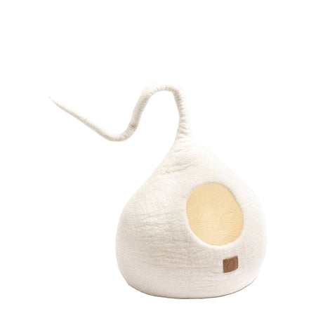Deluxe Handcrafted Felt Cat Cave With Tail - Snow White - Sumiye Co