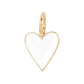 Cara White Enamel Heart Charm Necklace