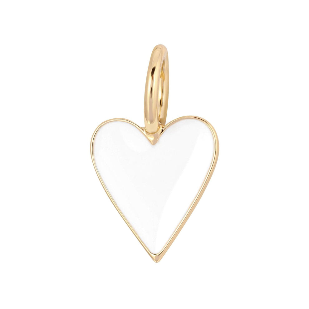 Leona White Enamel Heart & Love Charm Necklace