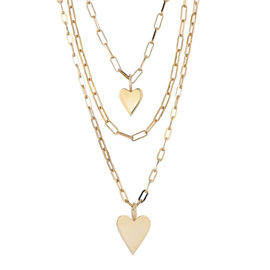 Triple Layer Helena Hearts Pendant Necklace