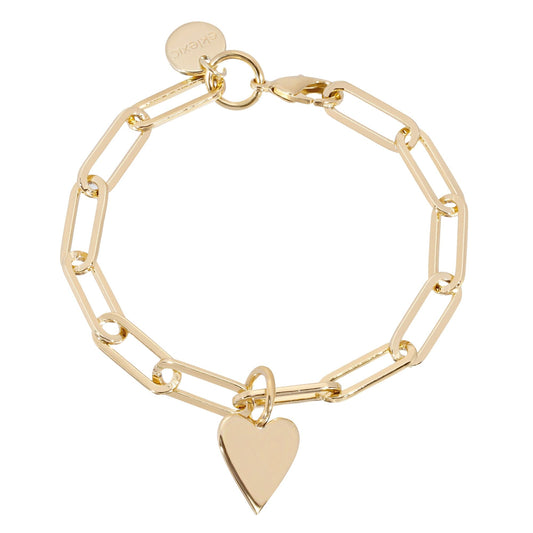 Helena Heart & Elongated Link Chain Bracelet
