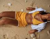 Runner Recycled Shorts in Sunflower Yellow - Sumiye Co