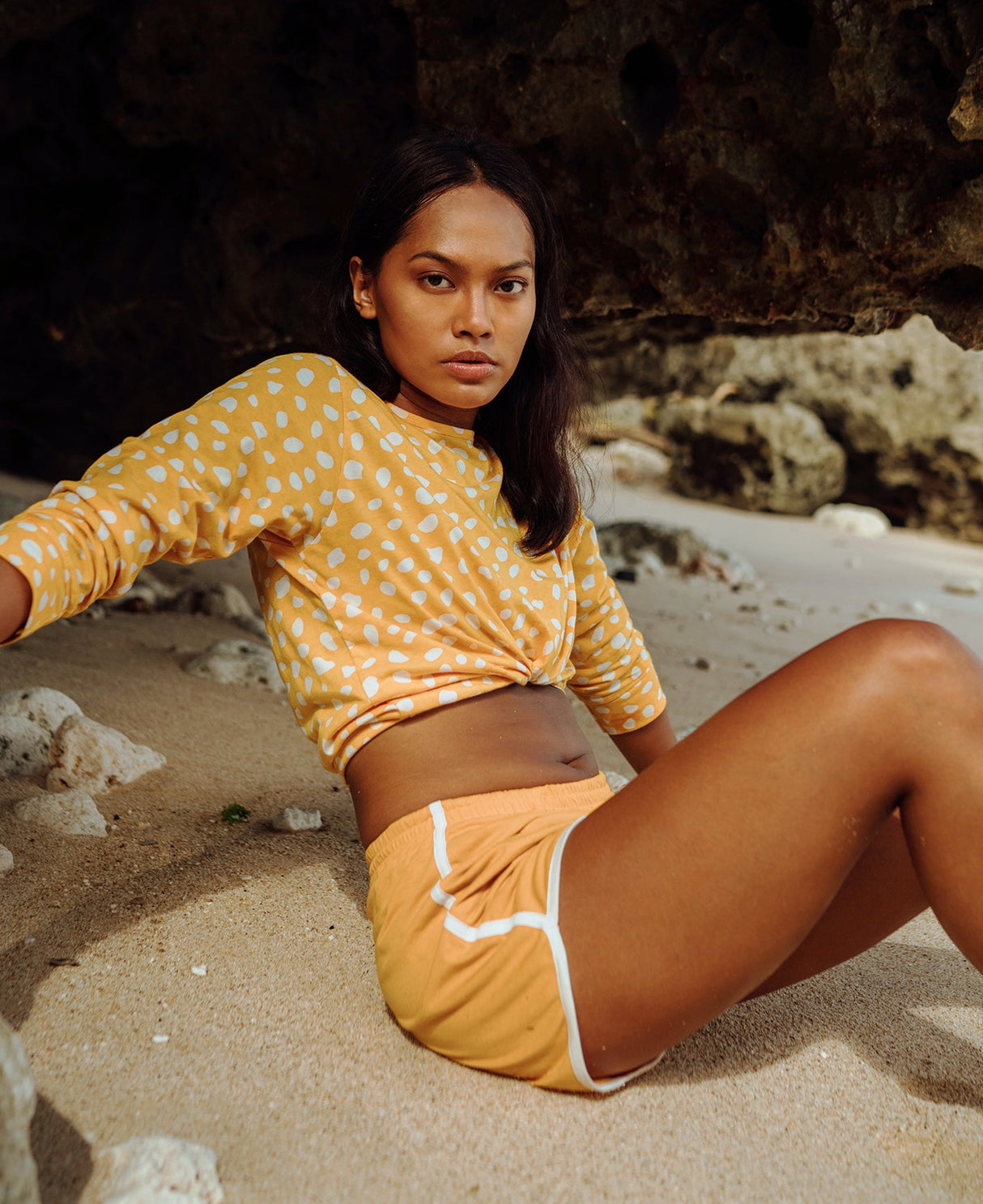 Runner Recycled Shorts in Sunflower Yellow - Sumiye Co