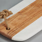 Sulguni Marble & Wood Cutting Board, White 18" x 8"