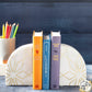 Enchant White Marble Bookends, Set of 2 (8" x 6" x 2" )