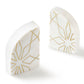 Enchant White Marble Bookends, Set of 2 (8" x 6" x 2" )