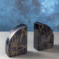 Enchant Black Marble Bookends, Set of 2 (8" x 6" x 2")