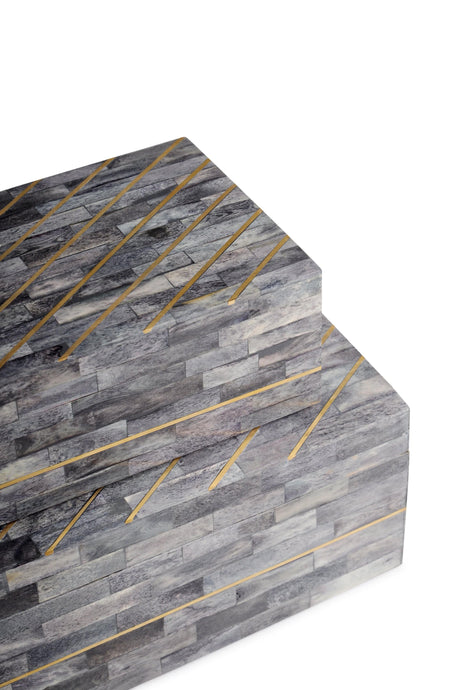 Monaco Gray Decorative Boxes, Set of 2 - Sumiye Co