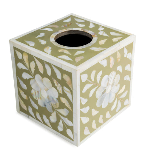 Mother of Pearl Tissue Box Cover - Beige