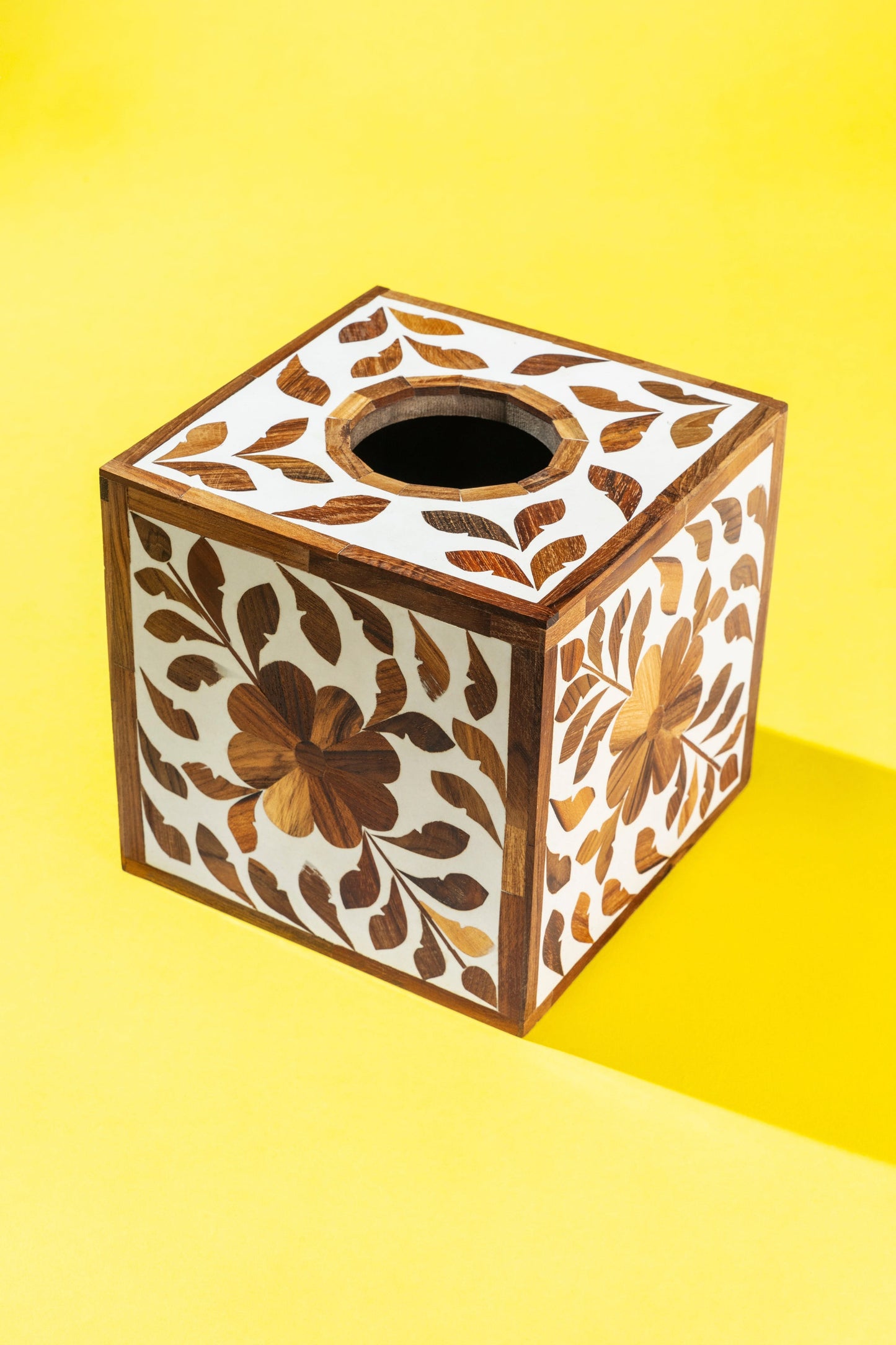Wood Inlay Tissue Box Cover