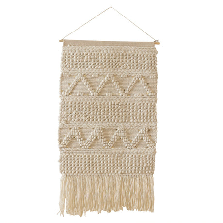 Jawani Handwoven Wall Tapestry 30" x 50" - Ivory - Sumiye Co