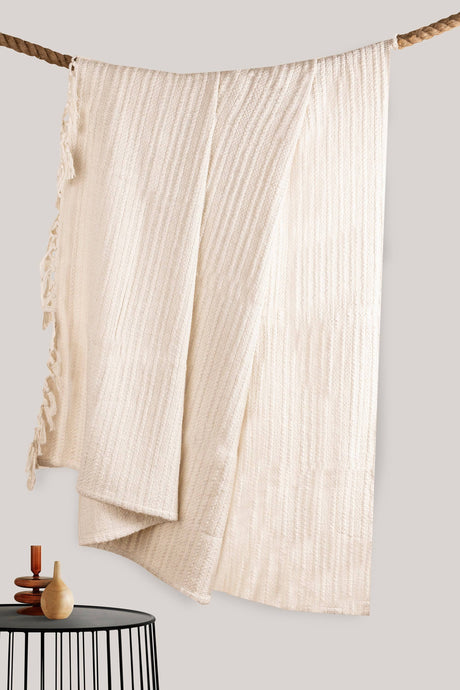 Dorset Throw Blanket 50"W x 60"L - Ivory - Sumiye Co