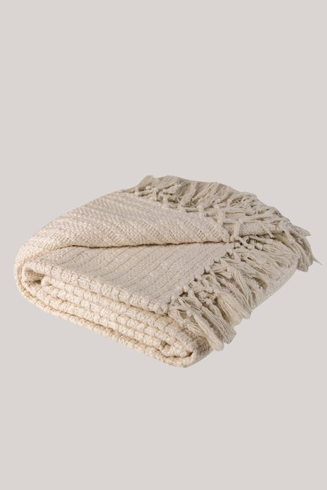 Dorset Throw Blanket 50"W x 60"L - Ivory - Sumiye Co