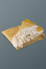 Eros Throw Blanket 50"W x 60"L - Mustard, Apricot Or Avocado - Sumiye Co
