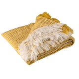 Eros Throw Blanket 50"W x 60"L - Mustard, Apricot Or Avocado - Sumiye Co