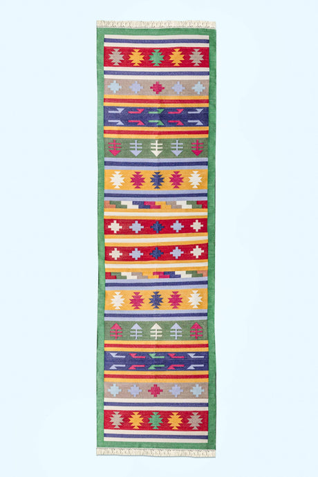 Faridkot Flat Weave Runner Rug 2.5' x 9' - Sumiye Co