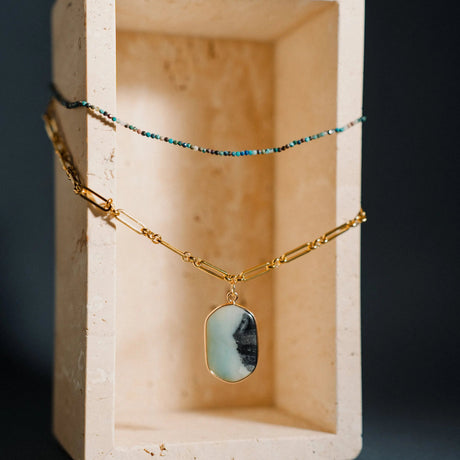 Gemstone Necklace, Crystal Layered Necklace, Best Gift for Her