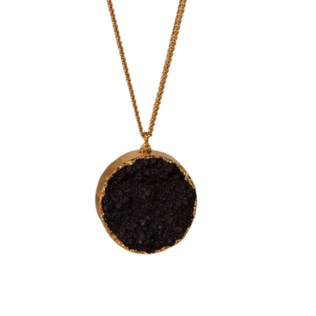 Gemstone Necklace, Druzy Pendant, Gift for Her by Phoebe`s - Sumiye Co