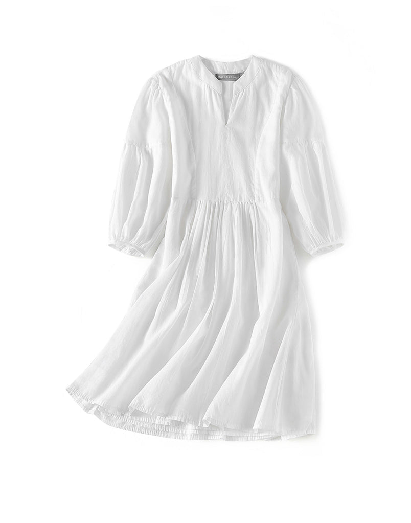 Girl's Cotton Kaftan Dress - White-0