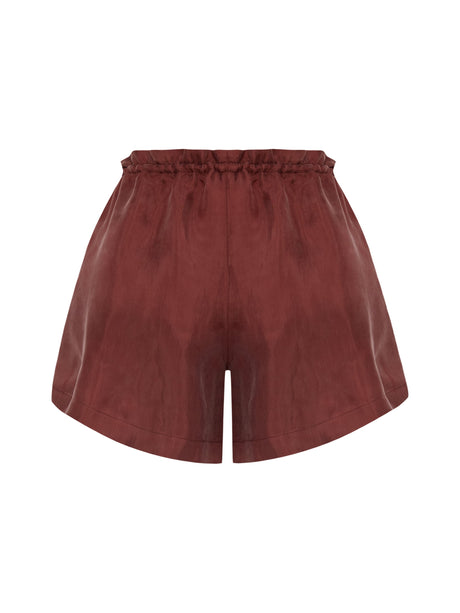 Lucid Flow Tie Shorts - Burgundy - Sumiye Co