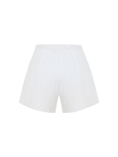 Kaya Drawstring Shorts - White - Sumiye Co