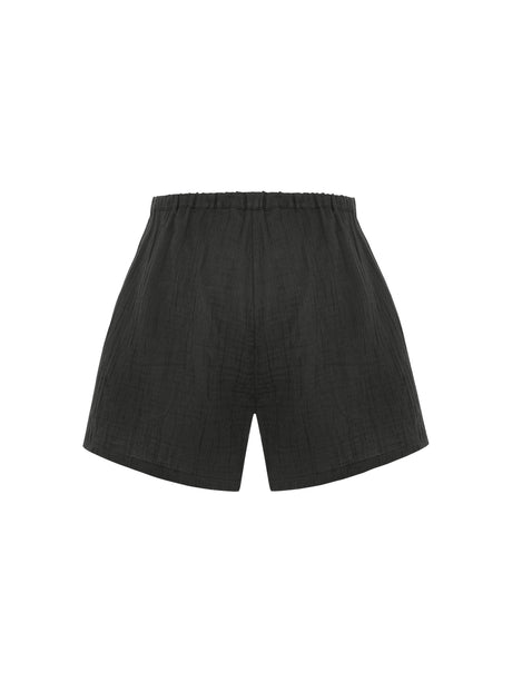 Kaya Drawstring Shorts - Charcoal - Sumiye Co