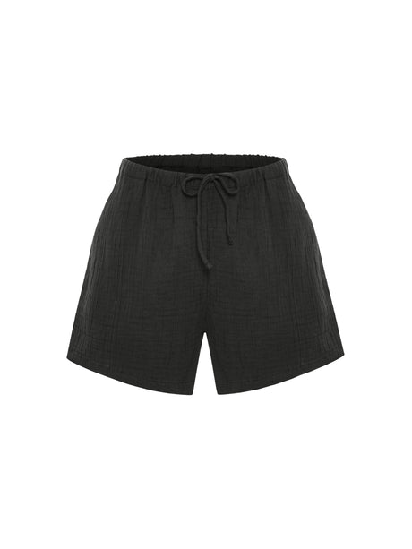 Kaya Drawstring Shorts - Charcoal - Sumiye Co