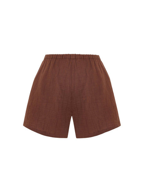 Kaya Drawstring Shorts - Terracotta - Sumiye Co