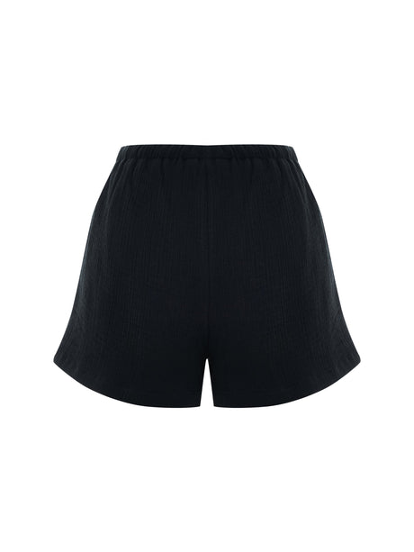 Aura Drawstring Shorts - Black - Sumiye Co