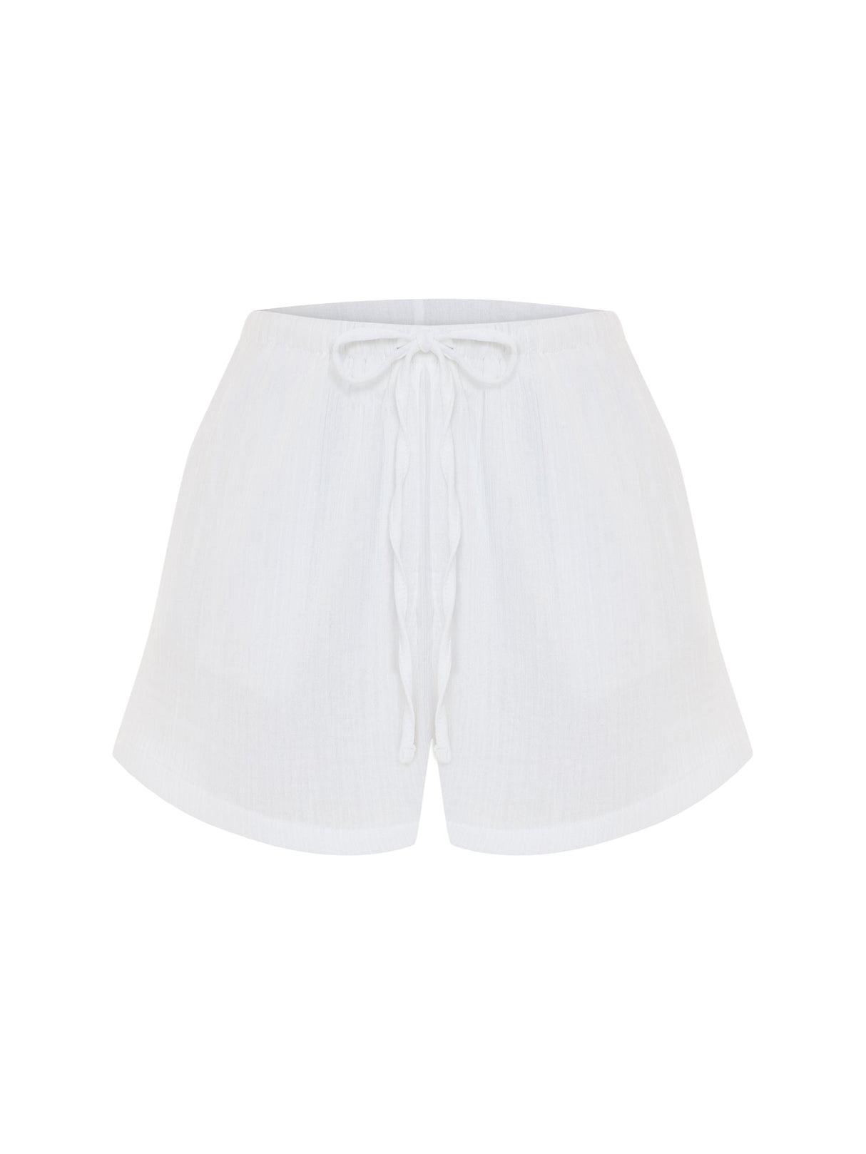 Aura Drawstring Shorts - White - Sumiye Co