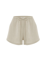 Aura Drawstring Shorts - Oatmeal - Sumiye Co