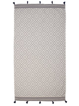 Merida Turkish Towel / Blanket - Gray & Black-2